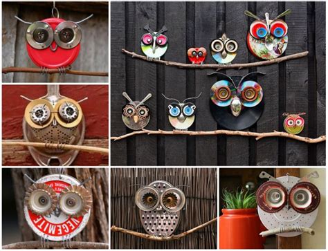 Wonderful Diy Recycled Lid Owls