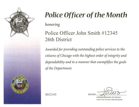 Honorary Police Officer Certificate