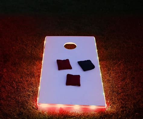Led Cornhole Board Lights Red Accessory Outdoor Battery Powered Game