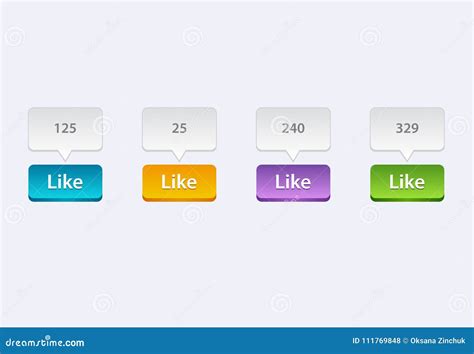 Web Like Buttons For Website Or App Stock Vector Illustration Of