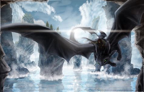 Night Fury Train Your Dragon Speed Art 7hrs By Icedragonhawk On