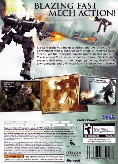 Armored Core 4 For Xbox 360 Sales Wiki Release Dates Review