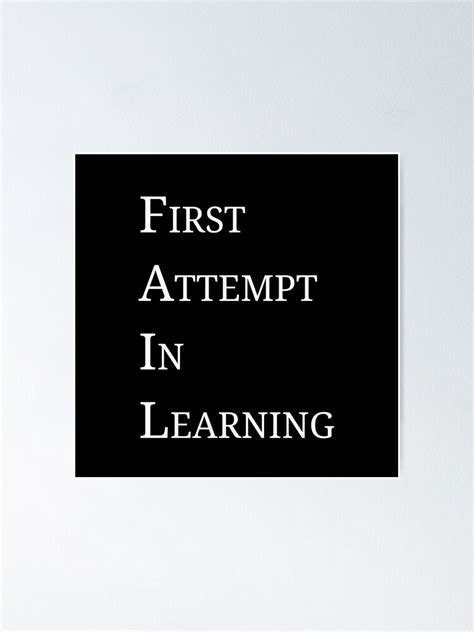 Fail First Attempt In Learning Poster For Sale By Kailukask Redbubble