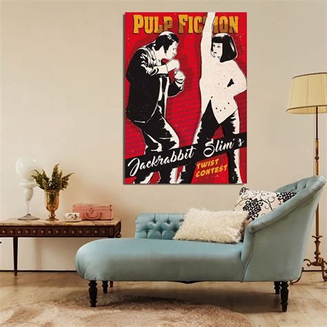 Pulp Fiction Movie Poster Canvas Painting Wall Art Poster Home Etsy