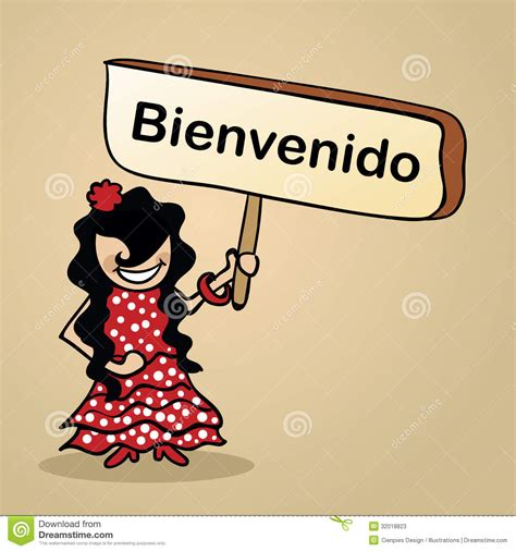 Context sentences for you are welcome in spanish. Welcome To Spain People Design Stock Photos - Image: 32018823