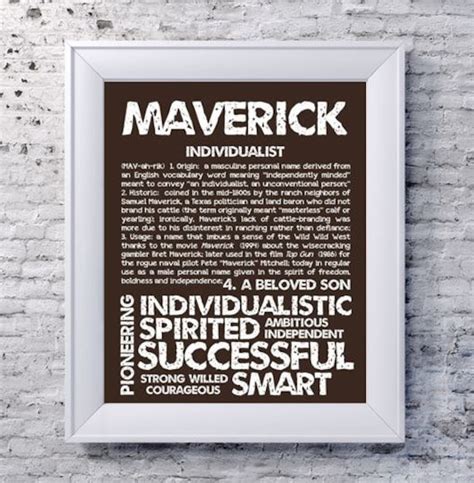 Maverick Personalized Name Print Typography Print Detailed