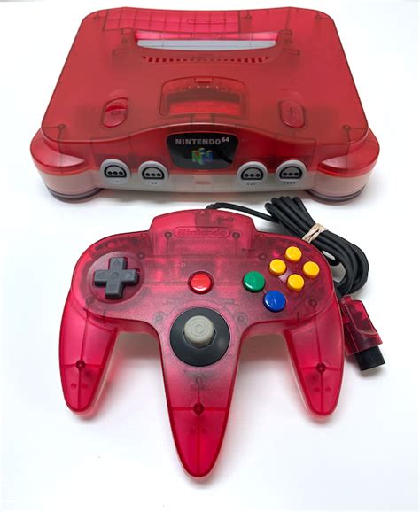 Nintendo 64 N64 System Watermelon Red Clear System Console W Oem Cont