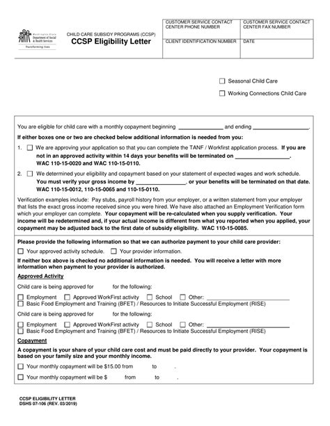 Dshs Form 07 106 Fill Out Sign Online And Download Printable Pdf