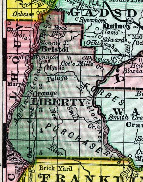 Map Of Liberty County Florida 1888