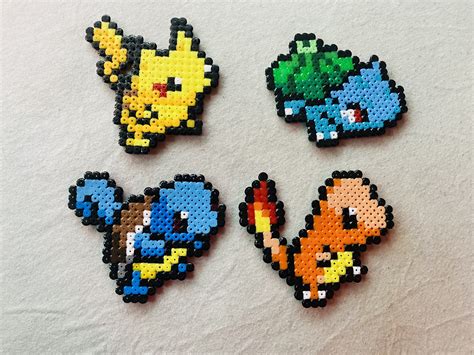 Pokémon Starters Perler Beads Pikachu Bulbasaur Squirtle Etsy