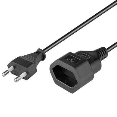Competitive in high quality and low price. Leads Direct | European 2 Pin Plug to Socket - Black - 2m