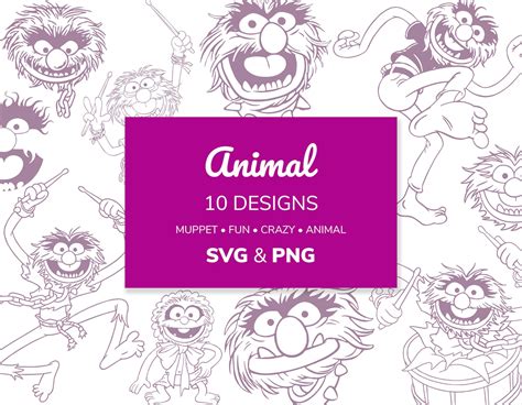 Animal Muppet Svg And Png 10 Designs Etsy