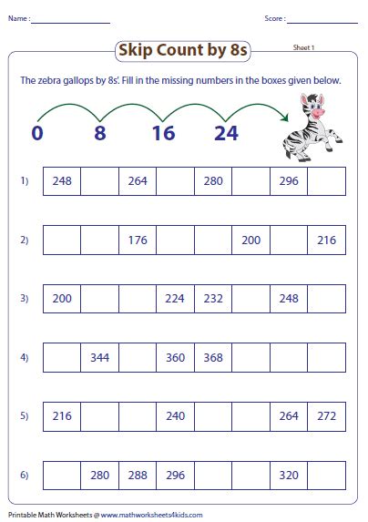 Counting By 8s Chart