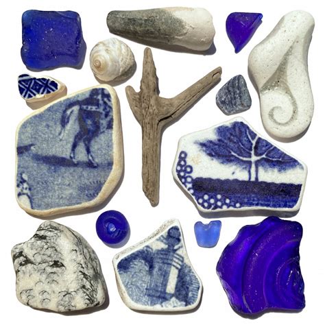 Rare Beachcombing Mosaic Blue Sea Glass Drift Folksy