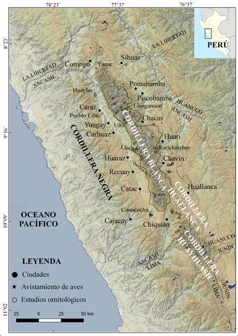 Mapa De La Cordillera De Los Andes Del Peru