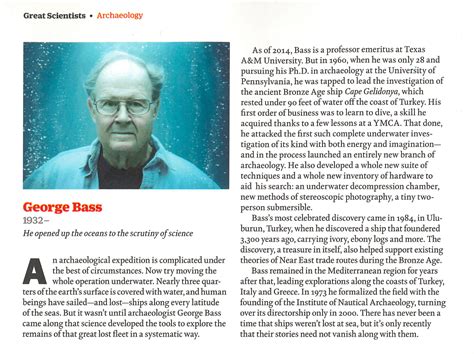 George F Bass One Of Time Magazines Great Scientists Institute Of