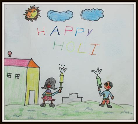Cartoon Holi Drawing For Kids And Many Other Popular Animated