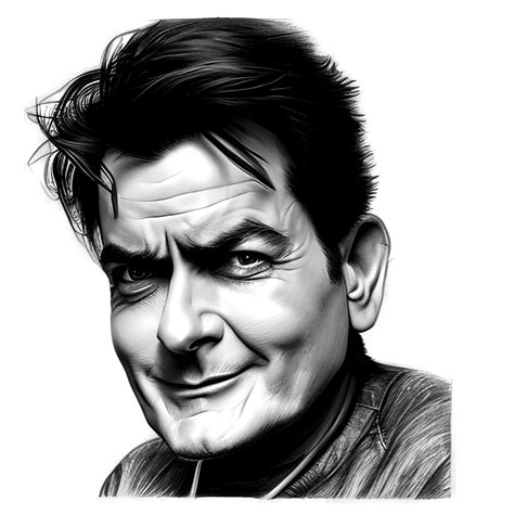 A Caricature Sketch Of Charlie Sheen · Creative Fabrica