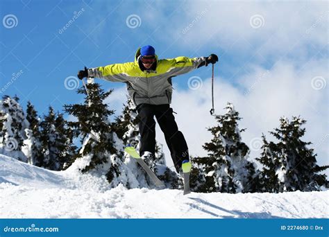 Man Ski Jump Stock Photo Image 2274680
