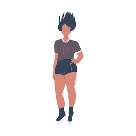 premium vector punk lady character vector illustration