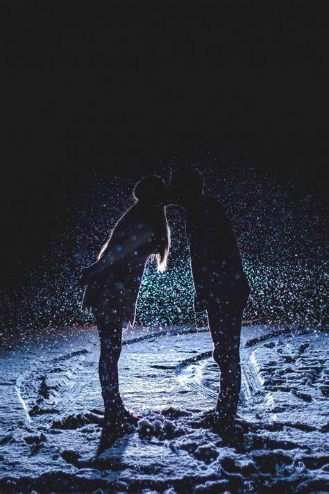 Love Night Couple Kissing Silhouette 4k Wallpaper Best