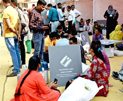Polling Officials Collect Evms And Other Necessary Inputs
