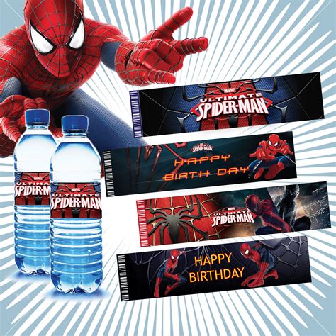 Printable Spiderman Water Bottle Label Superhero Drink