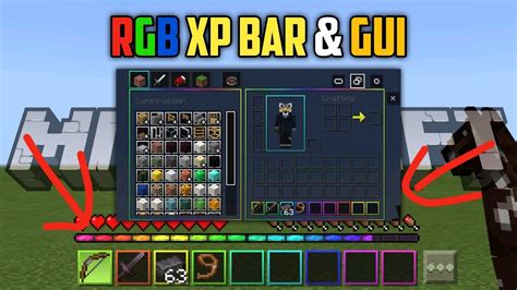 Animated Rgb Xp Bar And Inventory Gui Minecraft Pe Rin Bahh Youtube