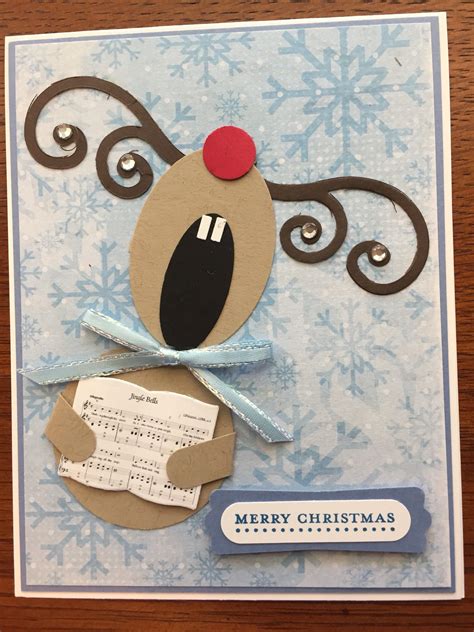 Singing Reindeer Christmas Card Kit Set Of 6 15 Etsy Homemade