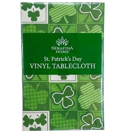 Serafina Home St Patricks Day Irish Vinyl Flannel Backed Tablecloth For Dining Room Kitchen