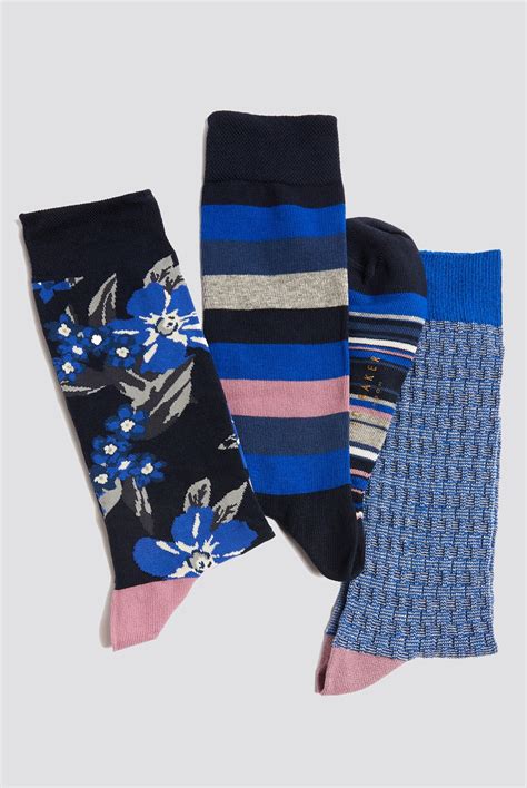 Ted Baker Mens Three Pack Assorted Socks Suit Direct