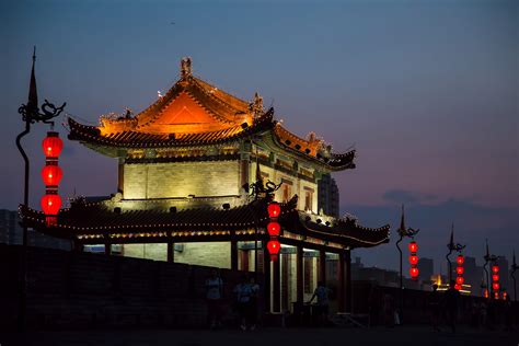 Old City Wall Of Xian China Chinese Silk Road China