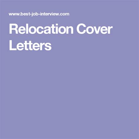 Need to write a cover letter for relocating to a new state or city? Relocation Cover Letters | Lettering, Cover, Job search