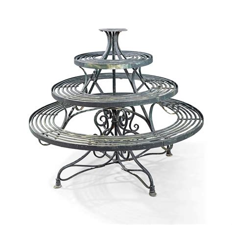 A Victorian Painted Wrought Iron Revolving Plant Stand Circa 1880