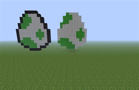 8 Bit And 3d Yoshi Egg Minecraft Project