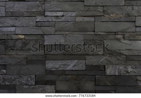 Stone Cladding Wall Texture Carbon Black Stock Photo Edit Now 776733184