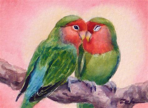 Lovebird Watercolor Painting Painting Watercolor Pe