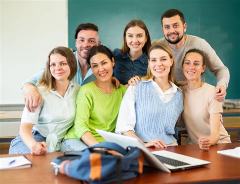 Group Portrait Of A Positive Group Of Young Students Stock Image