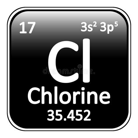 Periodic Table Element Chlorine Icon Stock Illustration Illustration