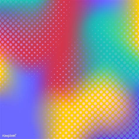 An Abstract Rainbow Colored Background With Halftone Dots In The Shape
