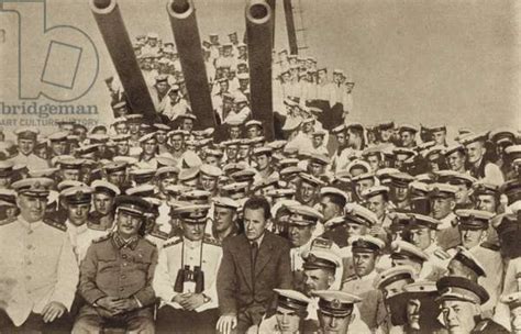 Soviet Leader Joseph Stalin Among The Officers And Sailors Of The