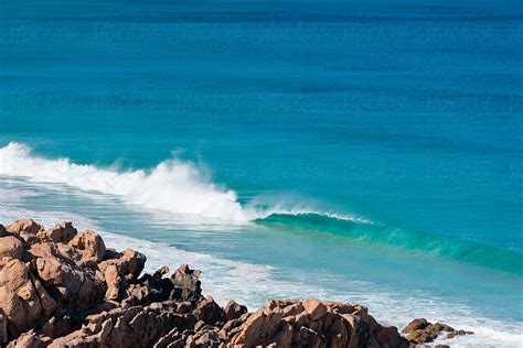 Wave Breaking On Coastline By Stocksy Contributor Neal Pritchard