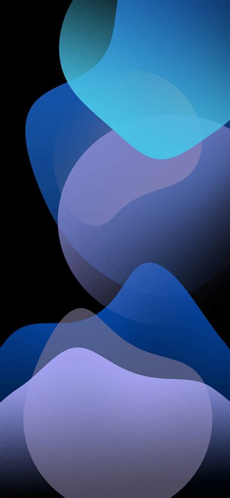 Download Iphone 12 Stock Blue Violet Blobs Wallpaper