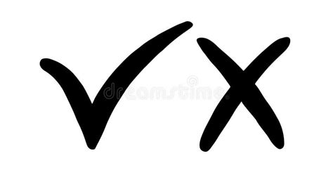 Wrong And Right Icon Check Mark Yes And X Black Color Sign Isolated