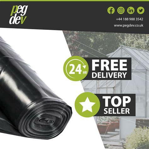 500g Black Polythene Plastic Sheeting 4m Wide Garden Weeds Gravel