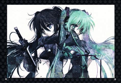 Black Rock Shooter And Hatsune Miku Hd Wallpaper Background Image
