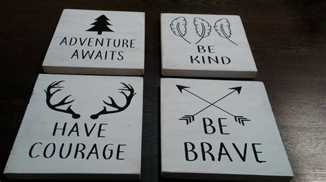 Adventure Awaits Have Courage Be Brave Be Kind By Battlescrafted On Etsy Nursery Signs