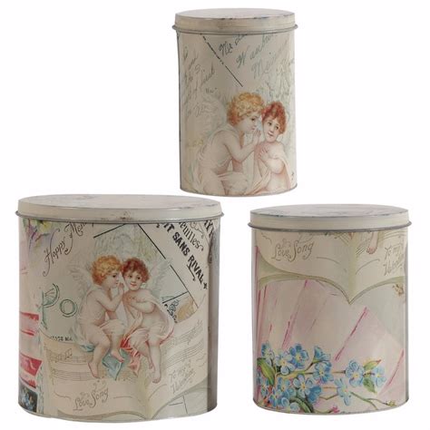 Printed Decorative Tin Boxes Set Of 3