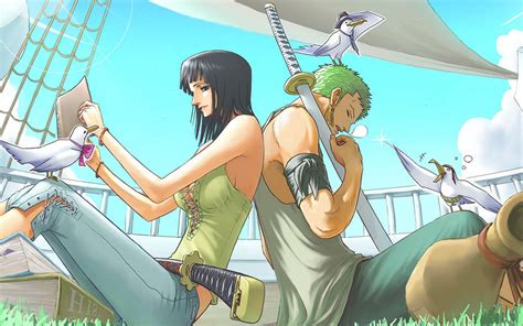 Wallpaper 1680x1050 Px Nico Robin One Piece Roronoa Zoro Seagulls 1680x1050 Wallhaven