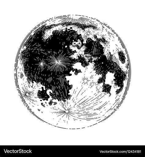 Graphic Full Moon Royalty Free Vector Image Vectorstock